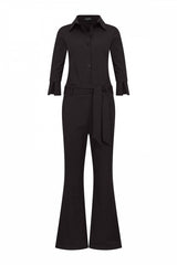 mi piace zwarte jumpsuit met rechte pijpen