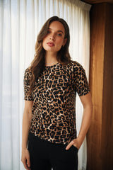 lady day sweater sage leopard print