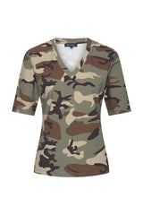mi piace v-neck top 202271 camouflage print