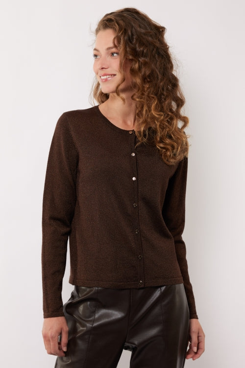 g-maxx knit cardigan eilleen dark chocolate