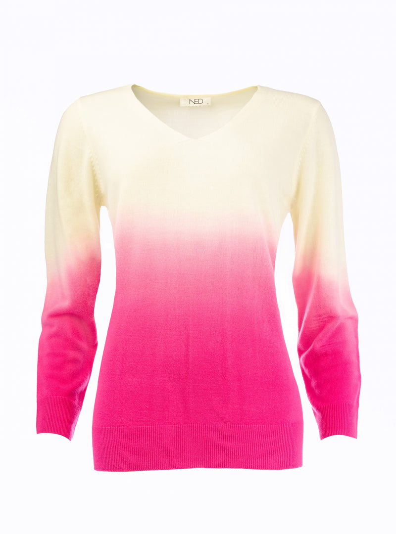 ned sweater tye dye pink peaock