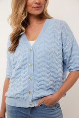 lichtblauwe vest tate van g-maxx
