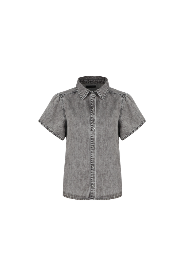 G-maxx spijkerblouse toni lichtgrijs