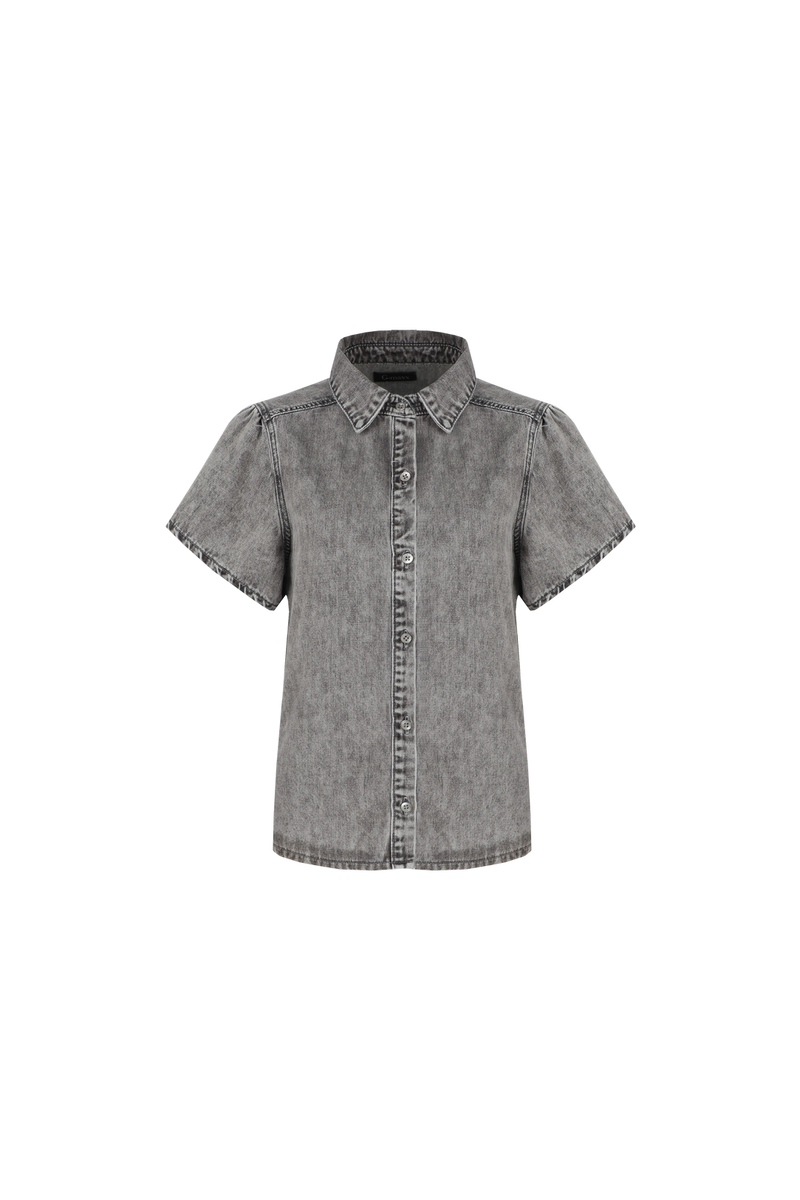 G-maxx spijkerblouse toni lichtgrijs