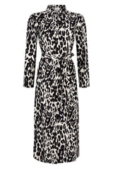 zoso jurk penny animal print black espresso