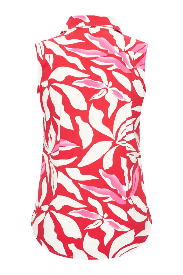 mi piace blouse zonder mouwen rood bloemen print