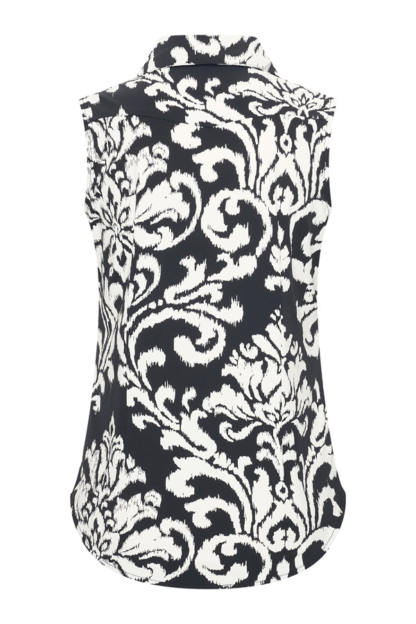 mi piace mouwloos blouse ornament print