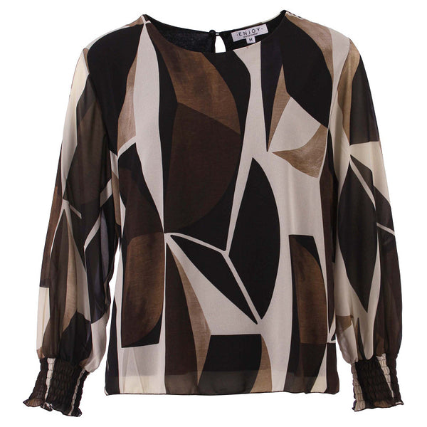 enjoy dubbel top ballonmouw smock aop 