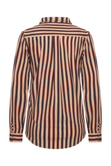 mi piace stripe print blouse 202711 espresso/latte