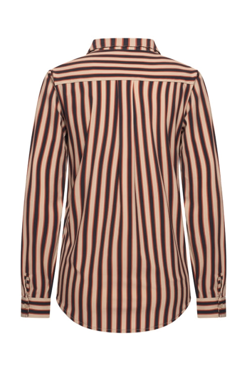 mi piace stripe print blouse 202711 espresso/latte