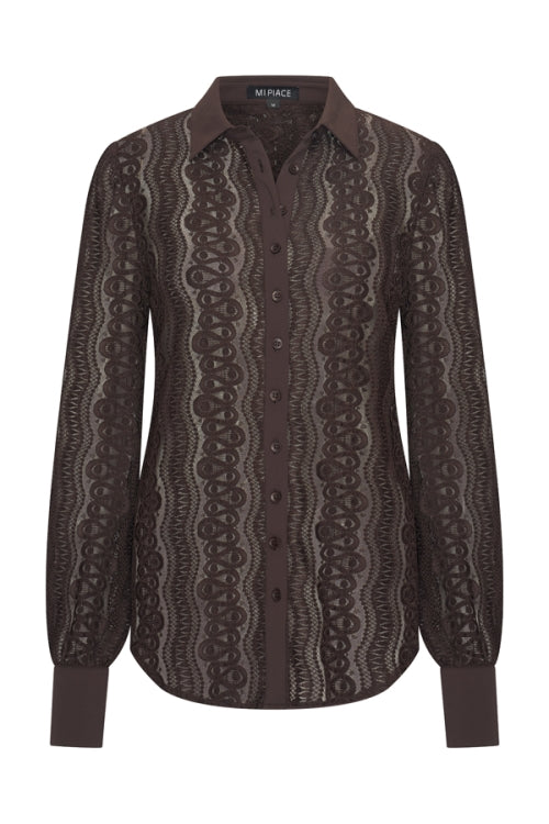 mi piace kanten blouse 202352 espresso
