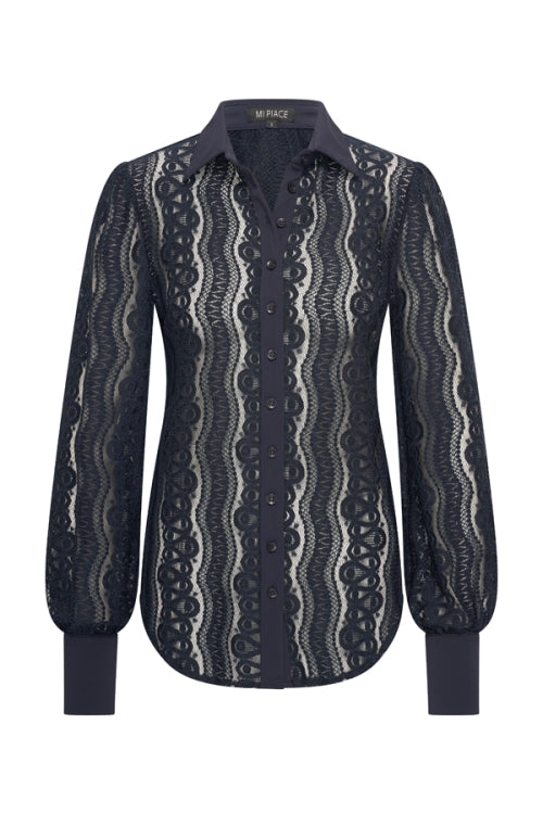 mi piace blouse kant 202352 dark blue