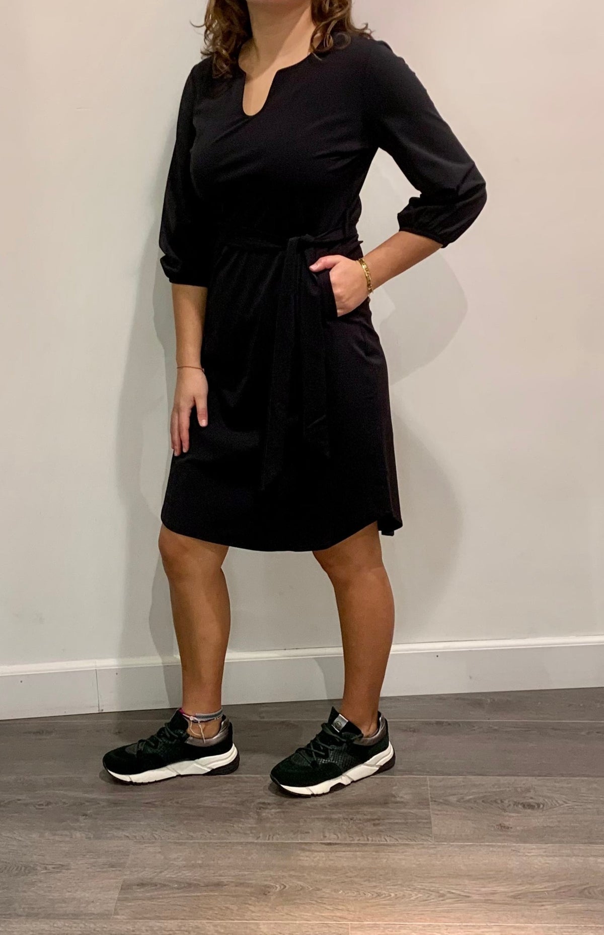 Mi Piace Jurkje Zwart Lange Mouw MI PIACE Travelstof – Jurk Zwart