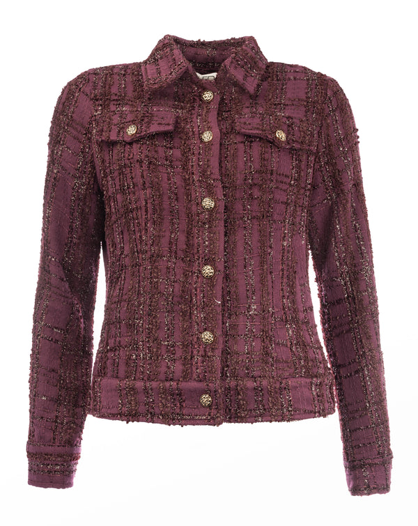 ned jacket fares lurex tweed check