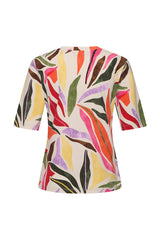mi piace top v-hals 202271 summer leaf dance print kit