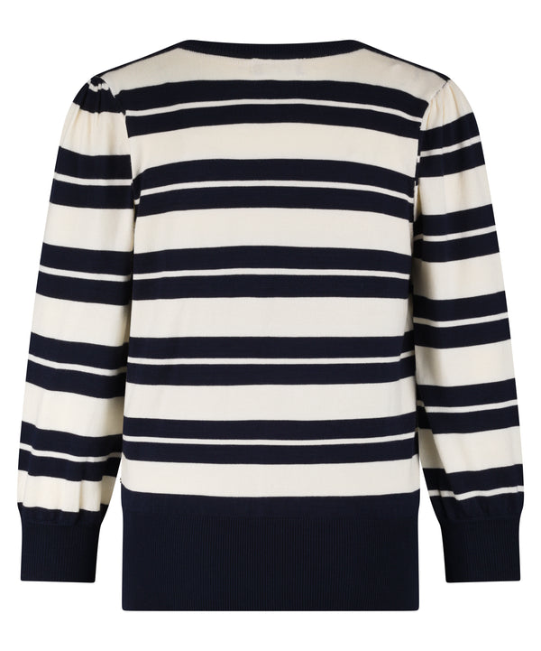 Lady Day Trui Alina Stripe- Blue/Champagne