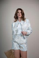 elvira casuals bomber lesley blue flowers