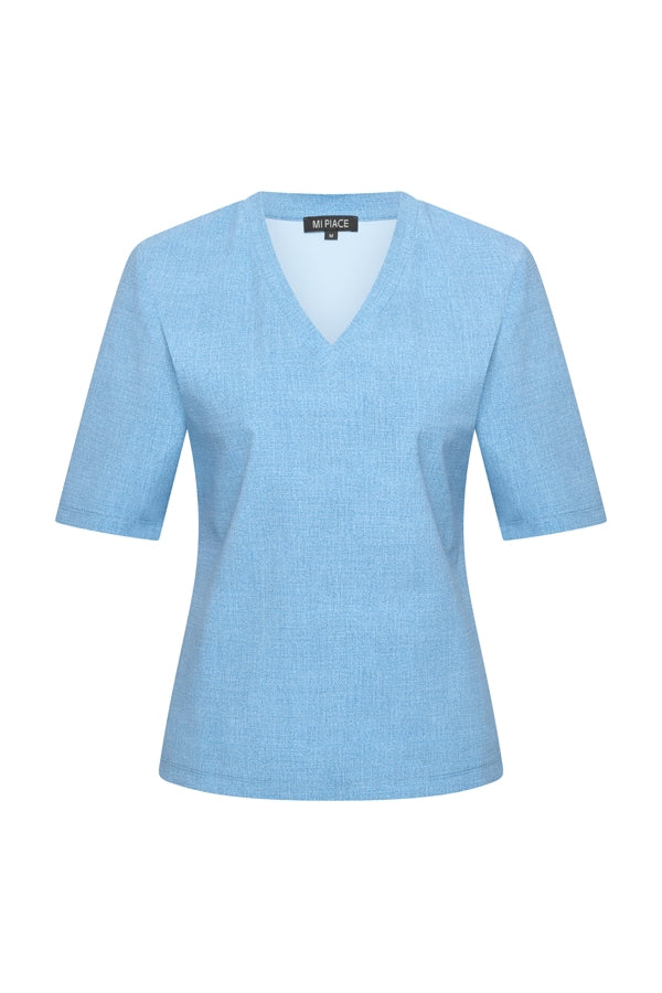 mi piace travel top 202271 bleached denim print