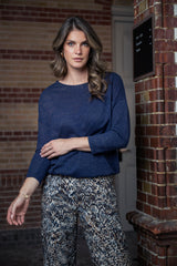 elvira top britt donkerblauw