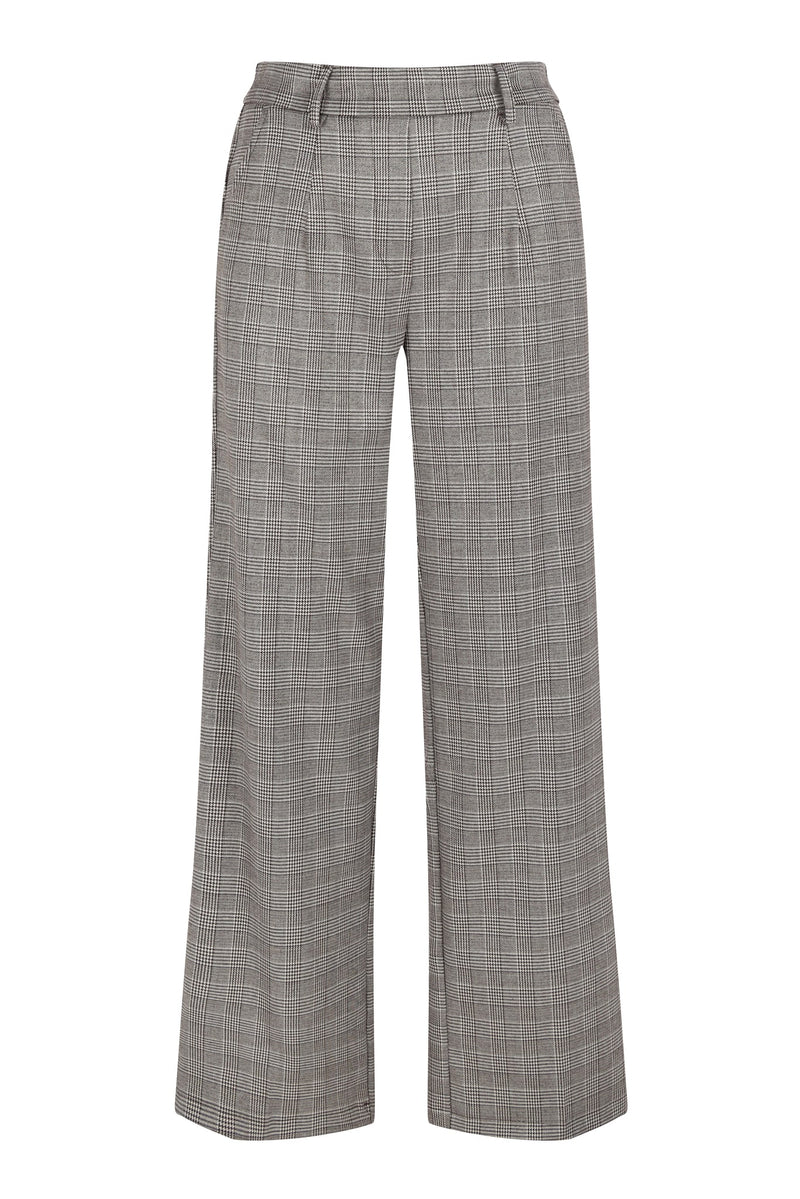 elvira casuals broek iris checkers brown