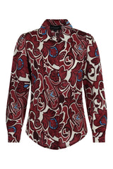 elvira blouse june burgundy flower