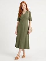 mi piace flared dress long 202810 olive