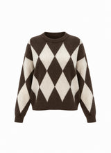 ICNK-Trui Veloura Argyle-Brown