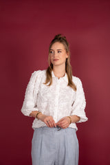 icnk blouse job c mixed cordella white