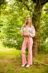 icnk blouse jo flower lurex colored
