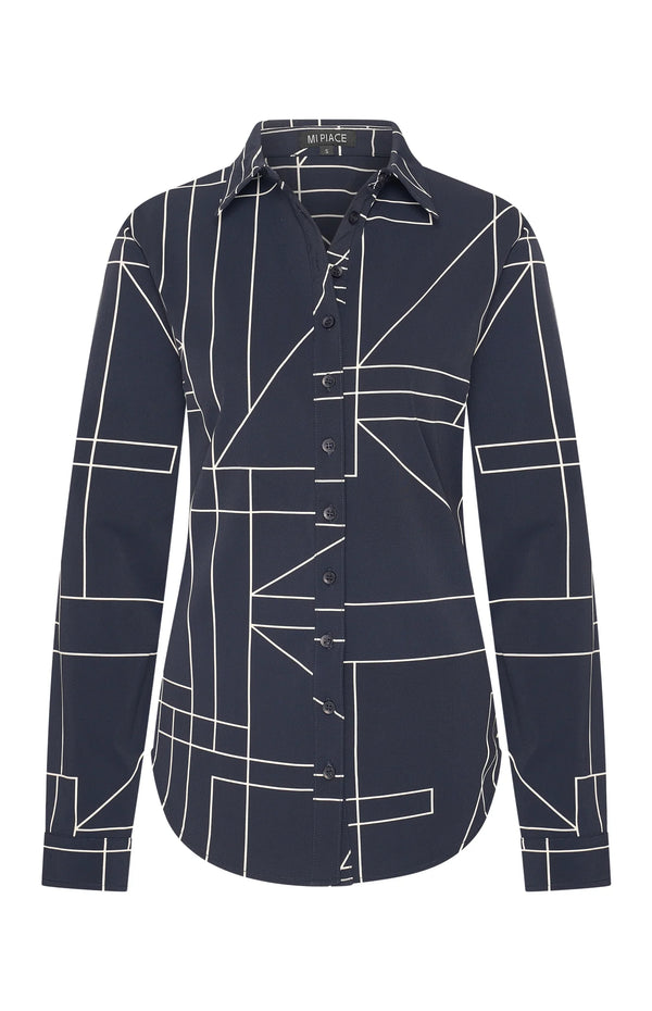 mi piace blouse 60840 geometric line print