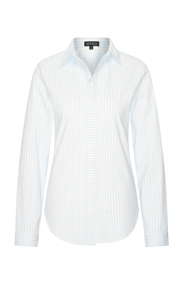 mi piace travel blouse 60840 streep print light blue/off white