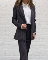 grijs/witte krijtstreep blazer van mi piace