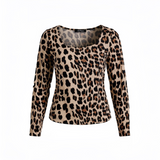 mi piace top square neck leopard print