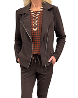 mi piace bonded biker jacket 202728 espresso