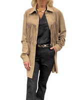 mi piace jacket long 202727 bonded fringes latte 