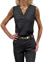 mi piace travelstof top 202425 stone foil print dark grey