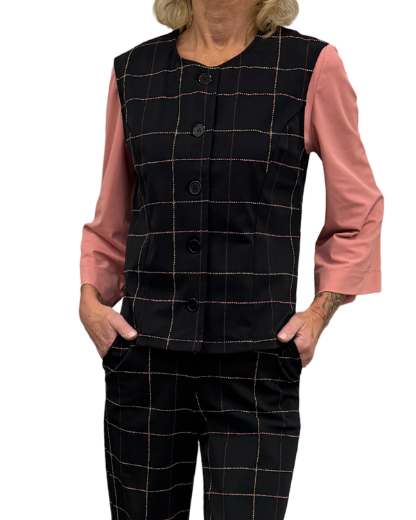 mi piace gilet 202658 check herringbone print