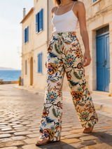 mi piace travel broek straight embroided bloom print 202136