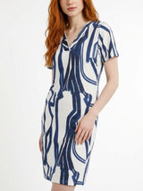 ned jurk Simo-C 1/2 SS Blue Lolite Patchy Pattern