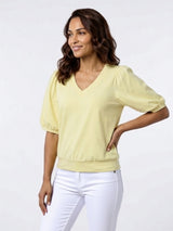 top amie-v butter yellow van lady day