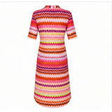 angelle milan jurk 1467 oranje roze missoni print