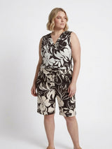 mi piace top 202425 tropical hibiscus print espresso