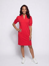 mi piace jurk met pofmouwen 202605 red