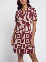 angelle milan jurk 1467 bordeaux/beige