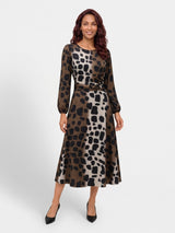 K-Design- Maxi jurk met dierenprint d118-p147