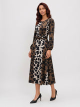 K-Design- Maxi jurk met dierenprint d118-p147