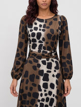 K-Design- Maxi jurk met dierenprint d118-p147