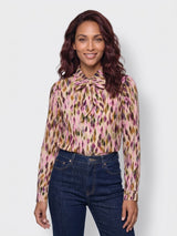 mi piace blouse bow 202709 argyles print