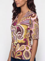 mi piace top v-nek 202271 big paisley print multicolor