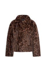 Mi Piace-Coat Fur Panter Print 202880-Chestnut